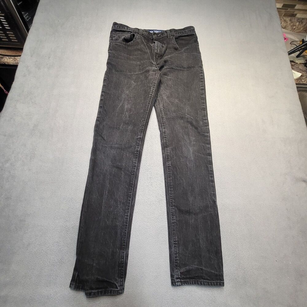 Arizona Jeans Mens 30x30 Black Skinny Leg Flex Stretch Distressed Denim